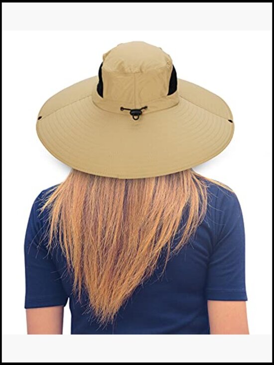 Wide Brim Bucket Hat UPF50+ Waterproof Adjustable Fishing Hiking Camping